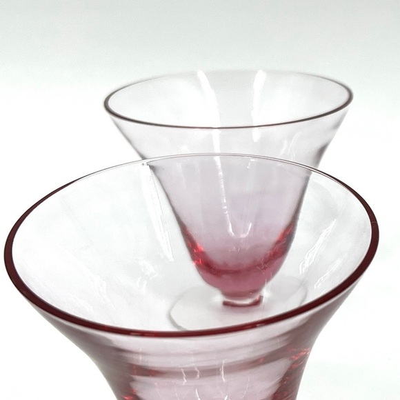 TIFFIN-FRANCISCAN Wisteria Pink Dessert Water Fruit Cocktail Glass Cups Set of 4 - Picture 16 of 16